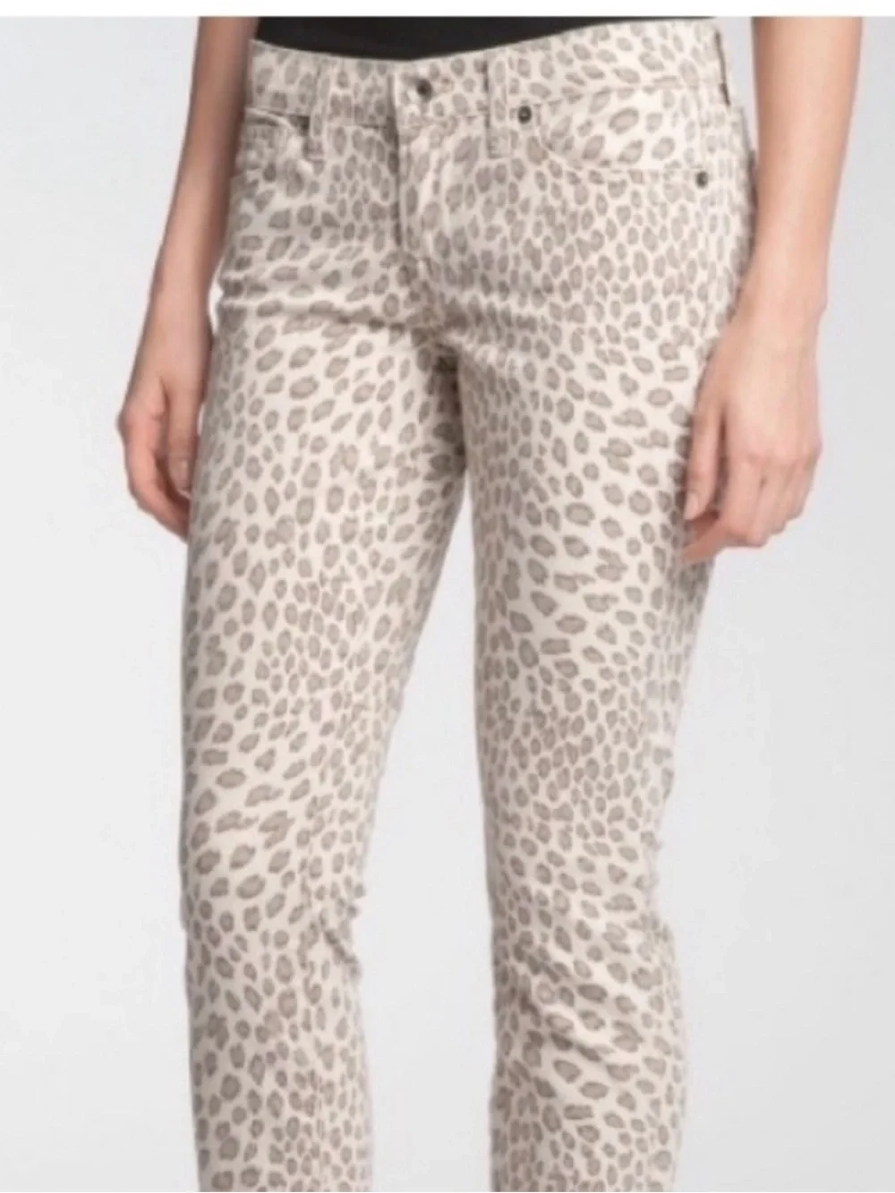 Lucky Brand Beige Leopard Print Skinny Jeans